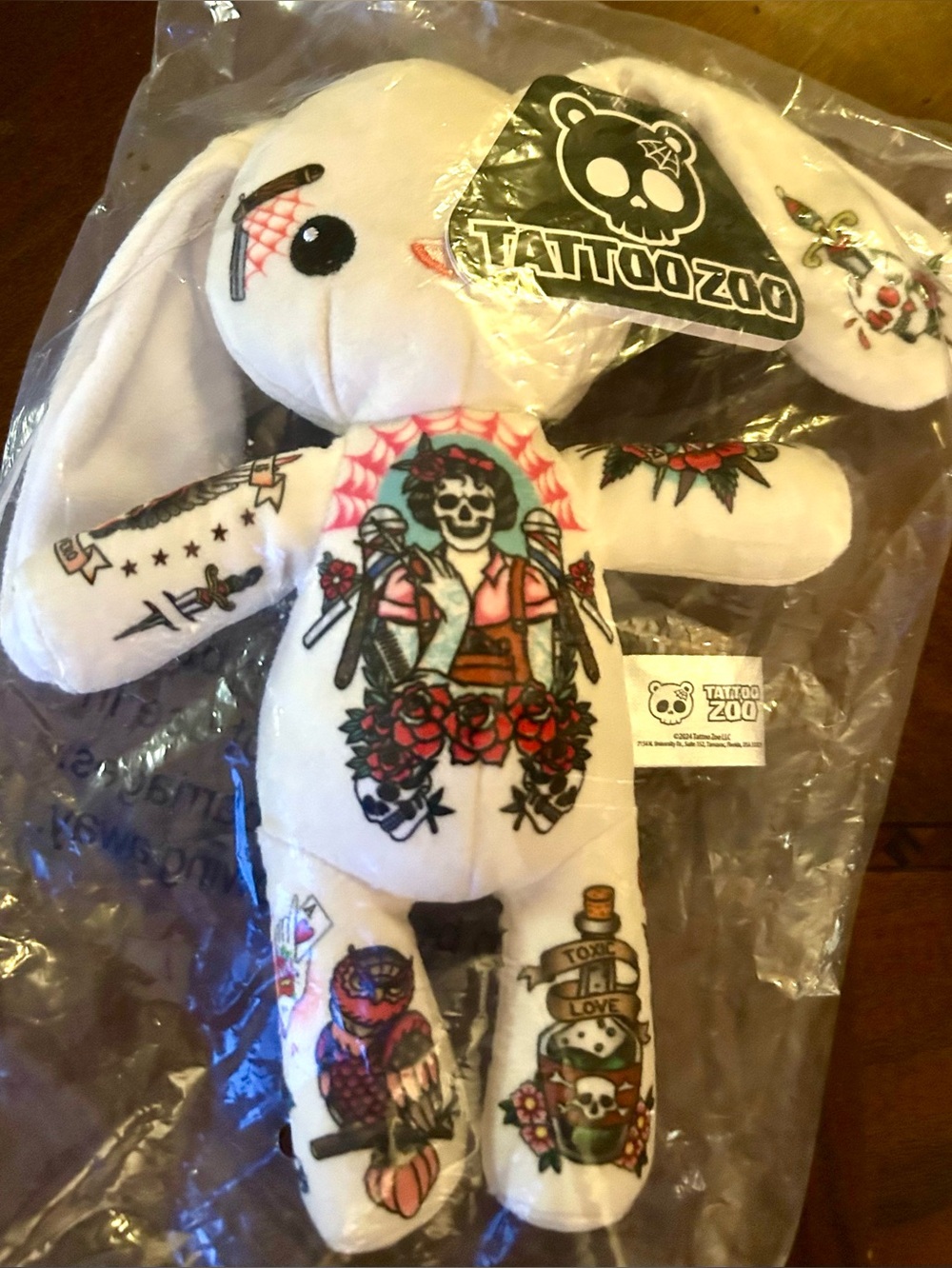 Tattoo Zoo White Plush Tattoo Barbara the Bunny sprout (8in)